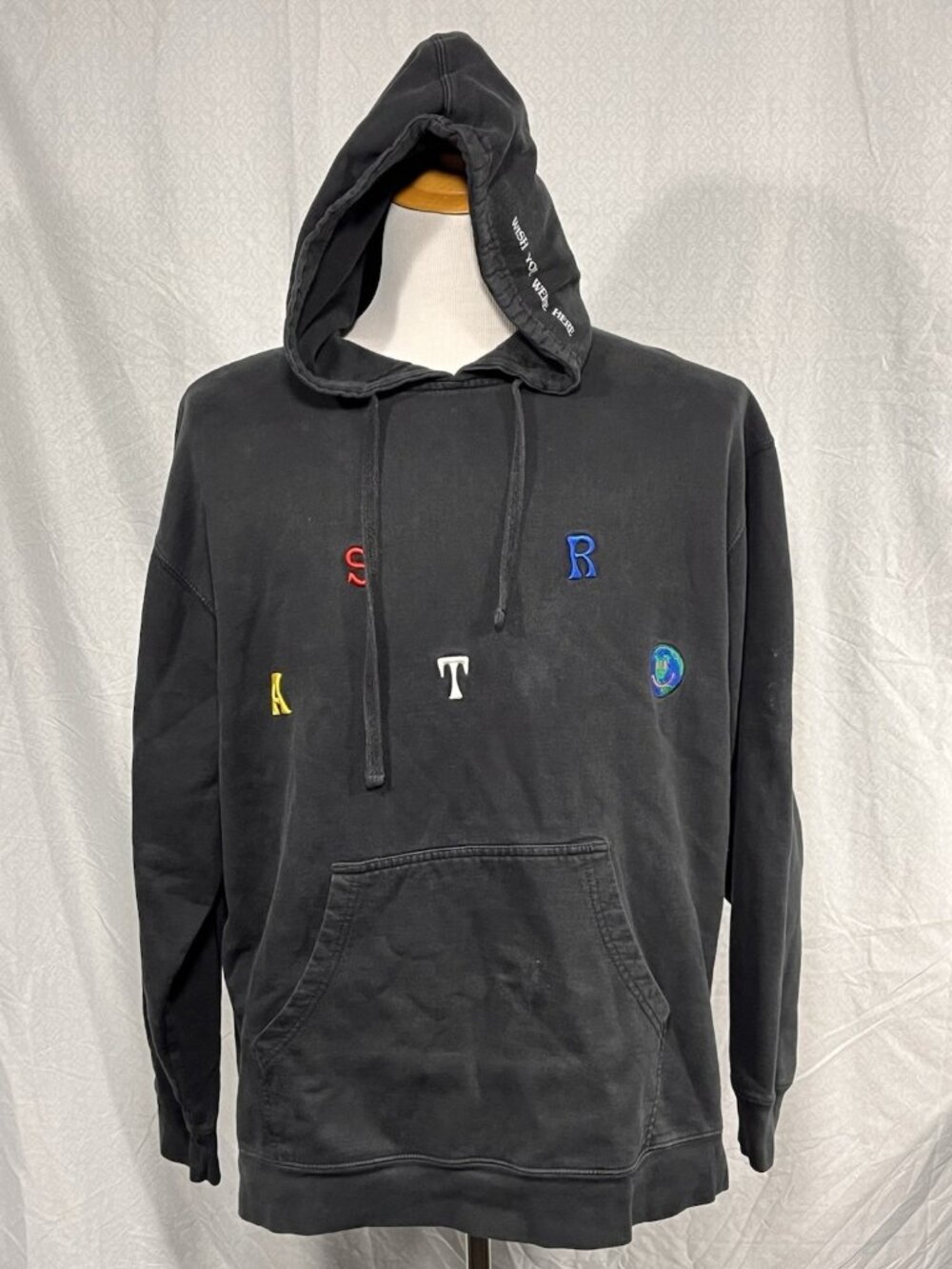 Astroworld Wish You Were Here Hoodie XL Travis Scott Black Pullover Black
